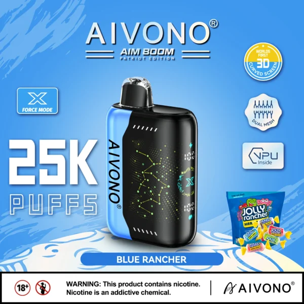 AIVONO AIM BOOM 25000 Rookwolken Dual Mesh Digitaal scherm 0% 2% 3% 5% Oplaadbare wegwerpvapes-pen met laag nicotinegehalte Bulk kopen groothandel - BackVape - 8
