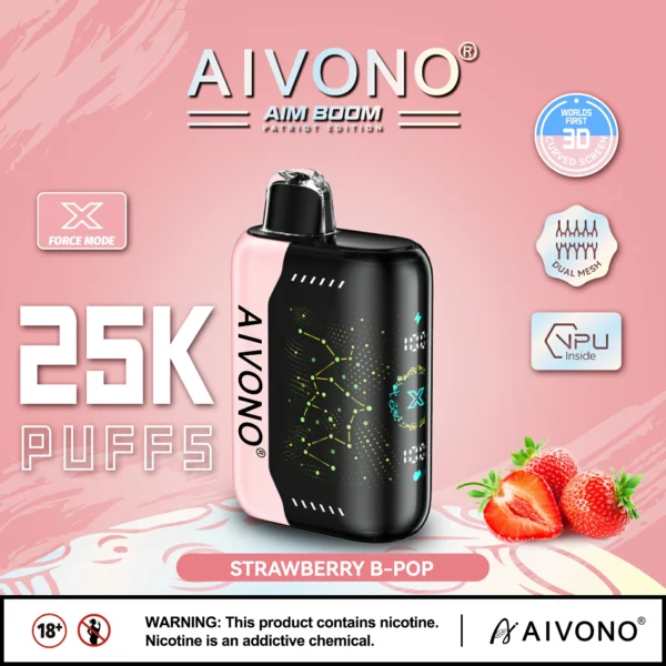 AIVONO AIM BOOM 25000 Rookwolken Dual Mesh digitaal scherm 0% 2% 3% 5% Oplaadbare wegwerpvapes-pen met laag nicotinegehalte Bulk kopen groothandel - BackVape - 9