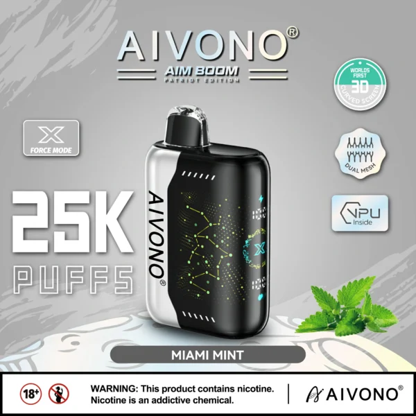 AIVONO AIM BOOM 25000 Rookwolken Dual Mesh Digitaal scherm 0% 2% 3% 5% Oplaadbare wegwerpvapes-pen met laag nicotinegehalte Bulk kopen groothandel - BackVape - 10