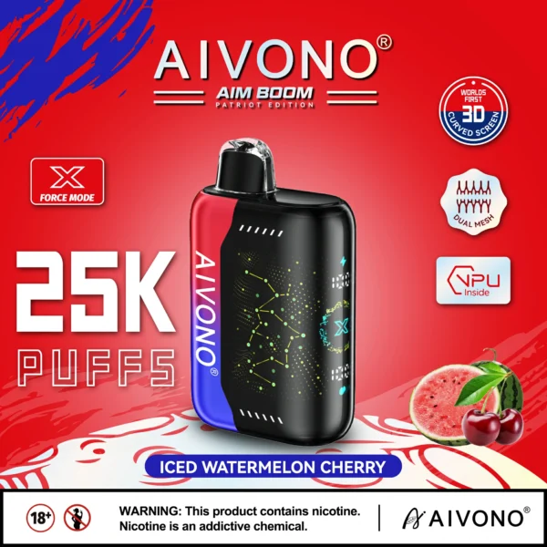 AIVONO AIM BOOM 25000 Rookwolken Dual Mesh Digitaal scherm 0% 2% 3% 5% Oplaadbare wegwerpvapes-pen met laag nicotinegehalte Bulk kopen groothandel - BackVape - 2