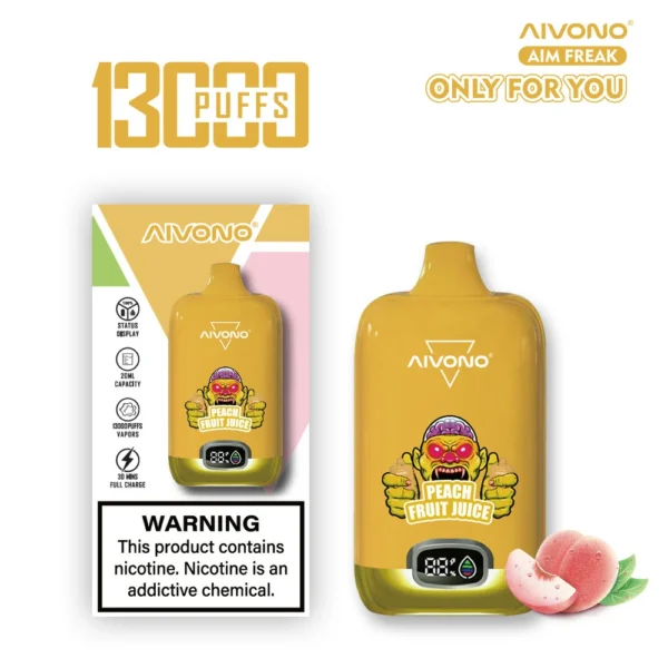 AIVONO AIM FREAK 13000 Puffs Цифровой экран 0% 2% 3% 5% Перезаряжаемая одноразовая ручка для электронных сигарет с низким содержанием никотина Купить оптом - BackVape - 9
