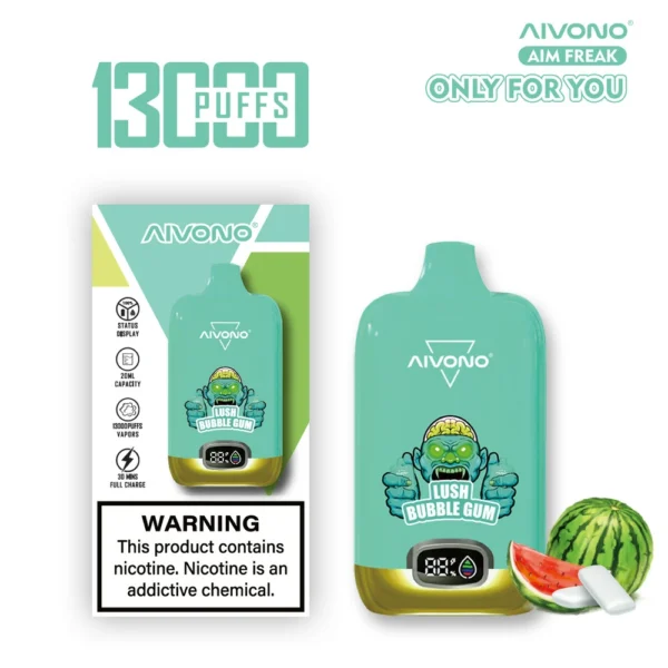 AIVONO AIM FREAK 13000 Puffs Цифровой экран 0% 2% 3% 5% Перезаряжаемые одноразовые ручки для электронных сигарет с низким содержанием никотина Купить оптом - BackVape - 10