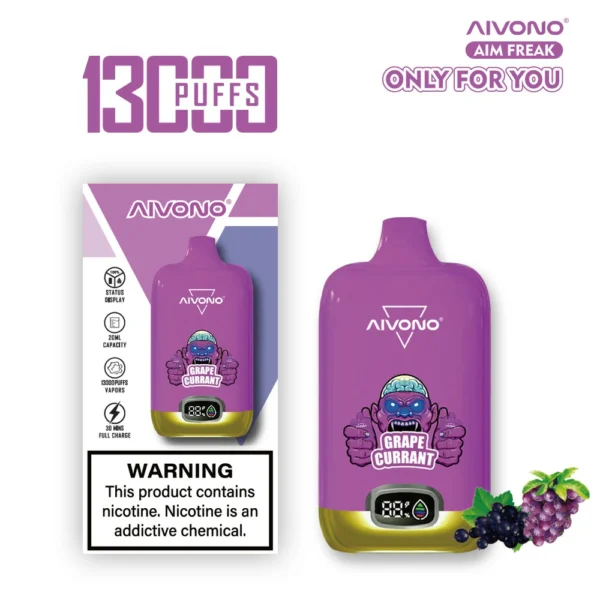 AIVONO AIM FREAK 13000 Puffs Цифровой экран 0% 2% 3% 5% Перезаряжаемая одноразовая ручка для электронных сигарет с низким содержанием никотина Купить оптом - BackVape - 6