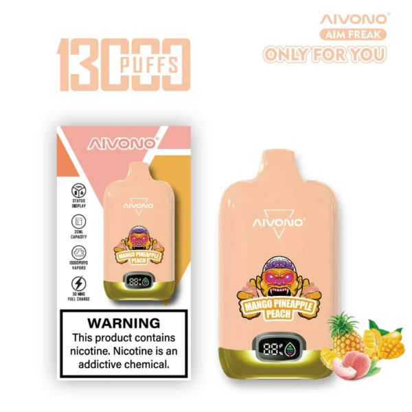 AIVONO AIM FREAK 13000 Puffs Цифровой экран 0% 2% 3% 5% Перезаряжаемые одноразовые ручки для электронных сигарет с низким содержанием никотина Купить оптом - BackVape - 7