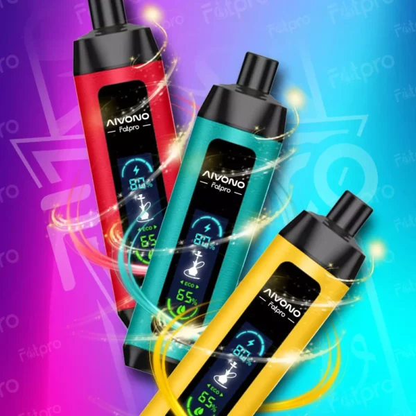 AIVONO Fatpro 22000 Puffs Hookah Digital Screen 0% 2% 3% 5% Stylo à vape jetable rechargeable à faible teneur en nicotine en vrac Acheter en gros - BackVape - 1