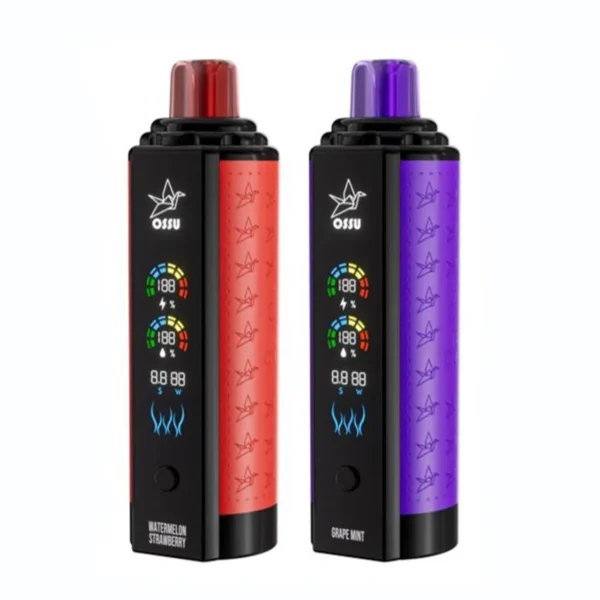 VASY OSSU 30000 Puffs Shisha Hookah Dual Mesh koko näyttö 0% 5% Vähänikotiini Ladattava Kertakäyttöinen Vapes Pen Bulk Tukkumyynti - BackVape - 4